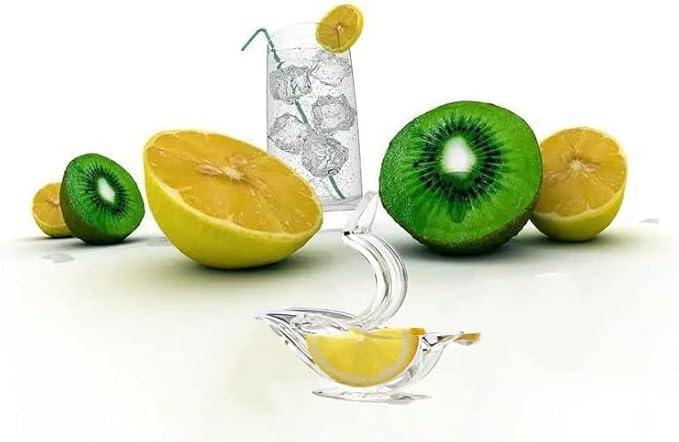 New Acrylic Manual Lemon Slice Squeezer, Portable Transparent Fruit Juicer, Elegance Bird Shape, Hand Juicer for Orange Lemon Lime Pomegranate