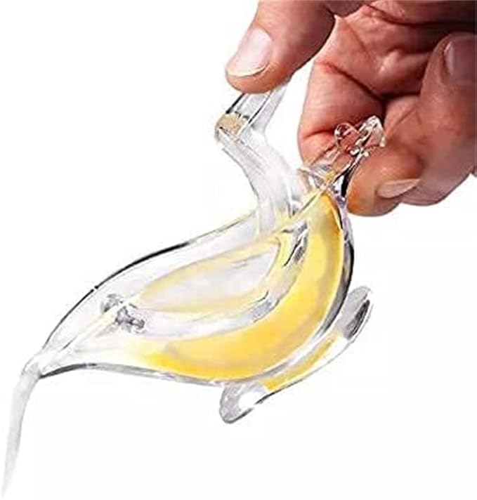 New Acrylic Manual Lemon Slice Squeezer, Portable Transparent Fruit Juicer, Elegance Bird Shape, Hand Juicer for Orange Lemon Lime Pomegranate