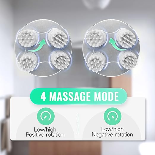 Queenwill Electric Cordless Scalp Massager Head Scalp Stress Relax, Handheld Portable Head Scratcher Massage for Hair Growth, Claws Cat Massager with Kneading 84 Massage Nodes, Ideal Gift