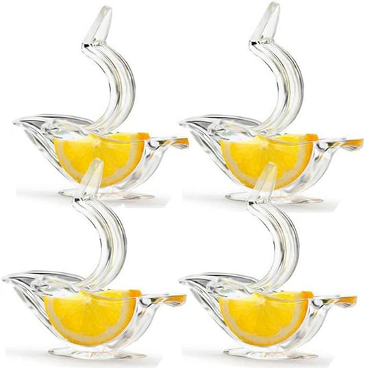 New Acrylic Manual Lemon Slice Squeezer, Portable Transparent Fruit Juicer, Elegance Bird Shape, Hand Juicer for Orange Lemon Lime Pomegranate